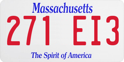 MA license plate 271EI3
