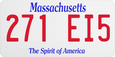 MA license plate 271EI5