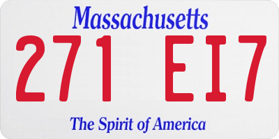 MA license plate 271EI7