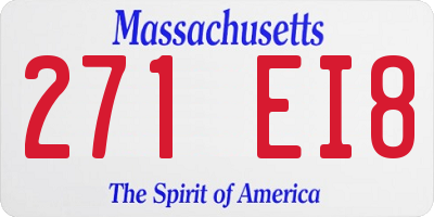 MA license plate 271EI8