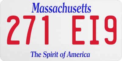 MA license plate 271EI9