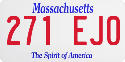 MA license plate 271EJ0