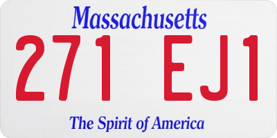 MA license plate 271EJ1