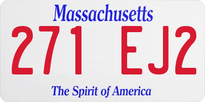MA license plate 271EJ2