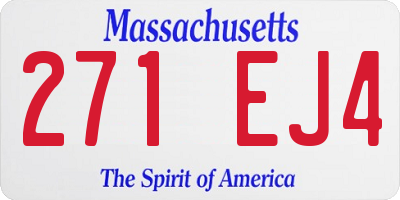MA license plate 271EJ4