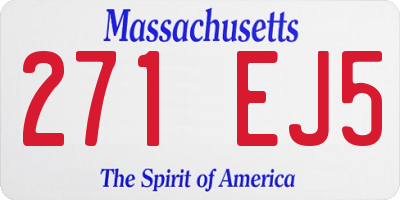 MA license plate 271EJ5