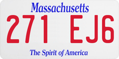 MA license plate 271EJ6