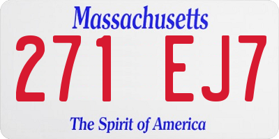 MA license plate 271EJ7