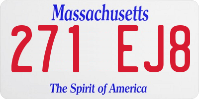 MA license plate 271EJ8
