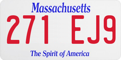 MA license plate 271EJ9