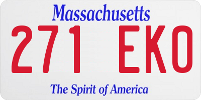 MA license plate 271EK0
