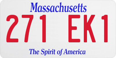 MA license plate 271EK1