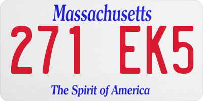MA license plate 271EK5