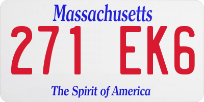 MA license plate 271EK6