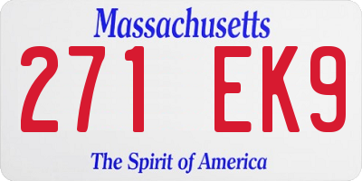 MA license plate 271EK9
