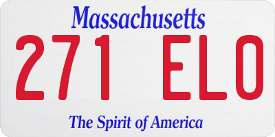 MA license plate 271EL0