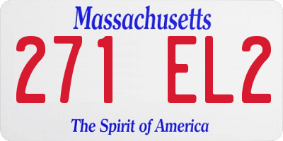 MA license plate 271EL2