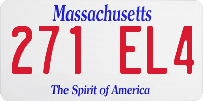 MA license plate 271EL4