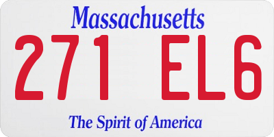 MA license plate 271EL6