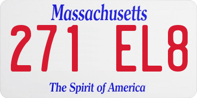 MA license plate 271EL8