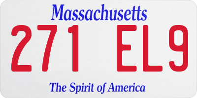 MA license plate 271EL9