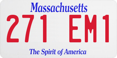 MA license plate 271EM1
