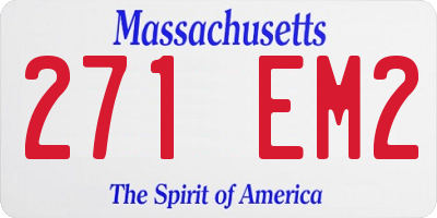 MA license plate 271EM2