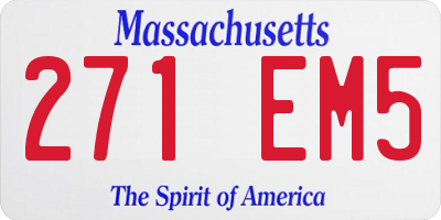 MA license plate 271EM5