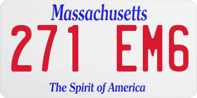 MA license plate 271EM6