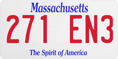 MA license plate 271EN3