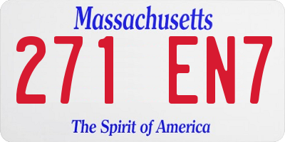 MA license plate 271EN7
