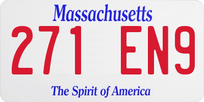 MA license plate 271EN9