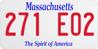 MA license plate 271EO2