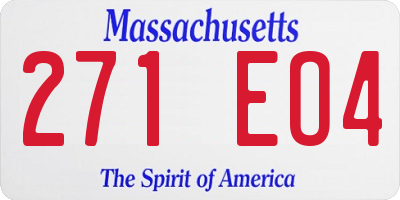 MA license plate 271EO4