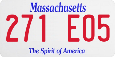 MA license plate 271EO5