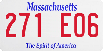 MA license plate 271EO6
