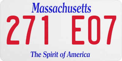 MA license plate 271EO7