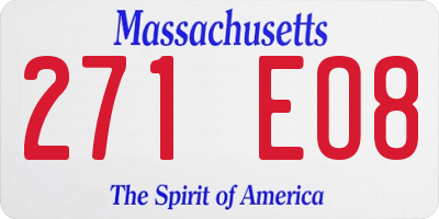 MA license plate 271EO8