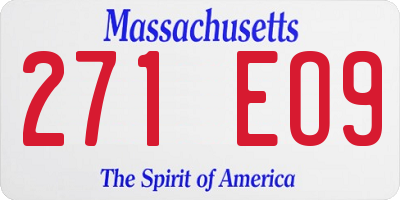 MA license plate 271EO9