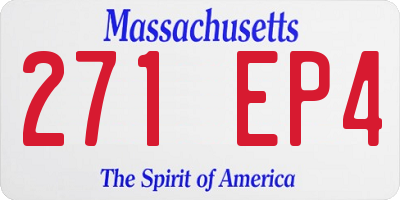 MA license plate 271EP4