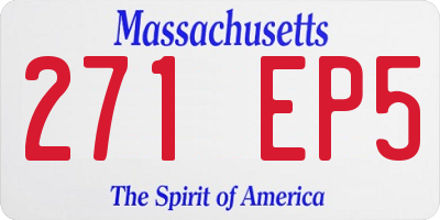 MA license plate 271EP5