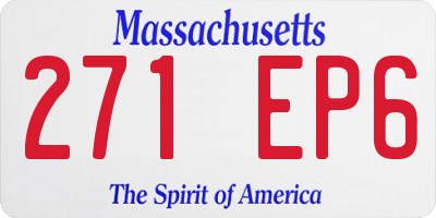 MA license plate 271EP6