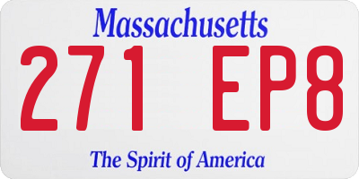 MA license plate 271EP8