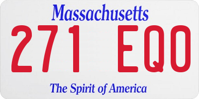 MA license plate 271EQ0