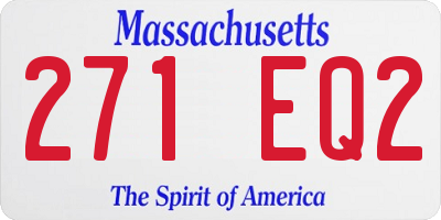 MA license plate 271EQ2
