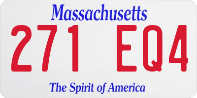 MA license plate 271EQ4