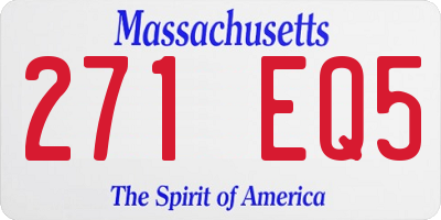 MA license plate 271EQ5