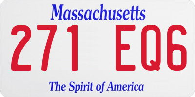 MA license plate 271EQ6