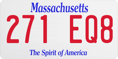 MA license plate 271EQ8