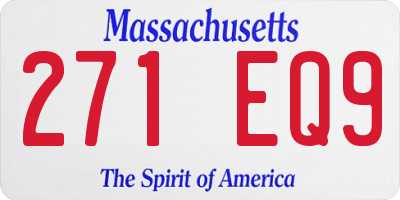 MA license plate 271EQ9